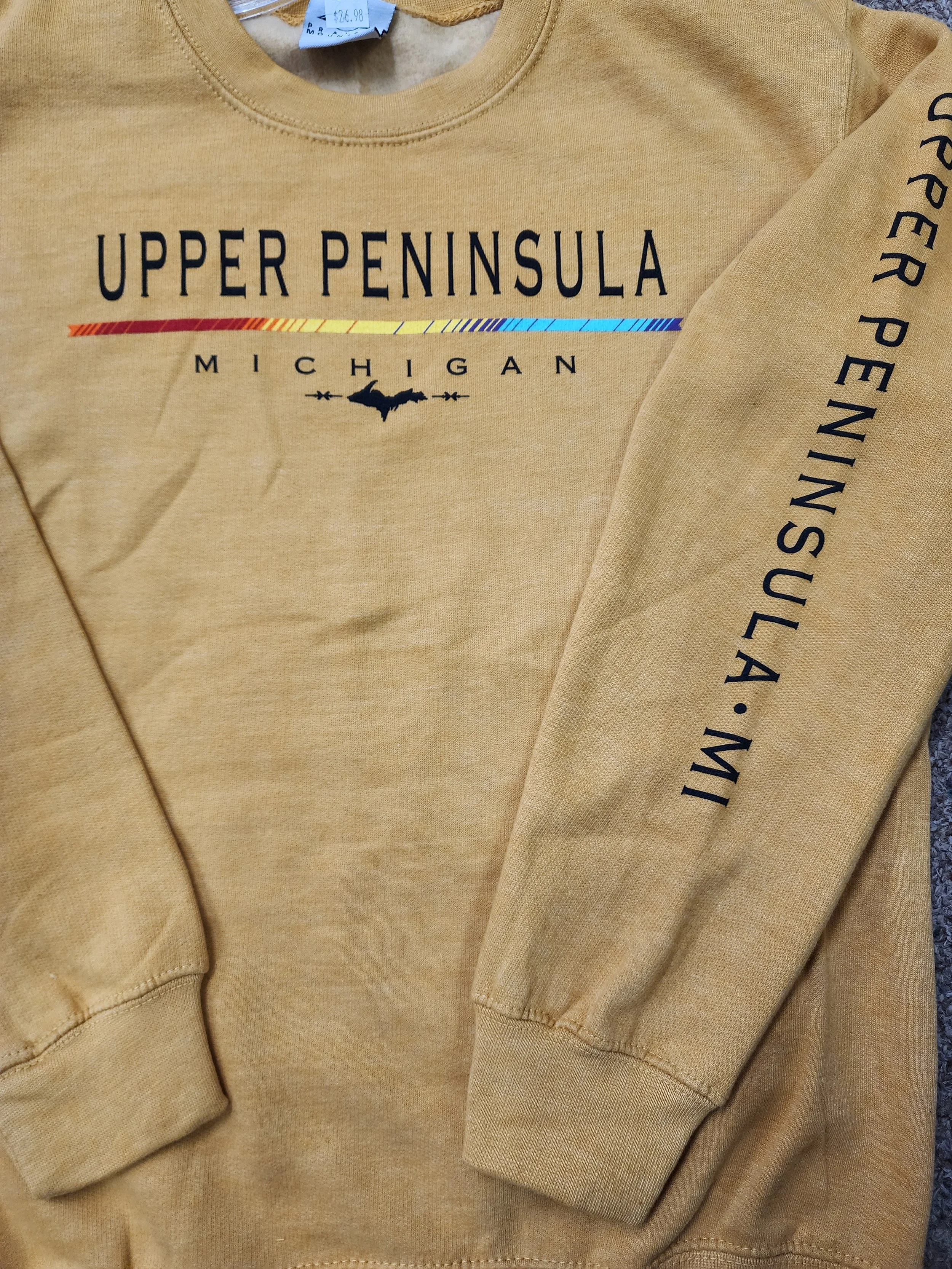Yellow 2025 michigan crewneck
